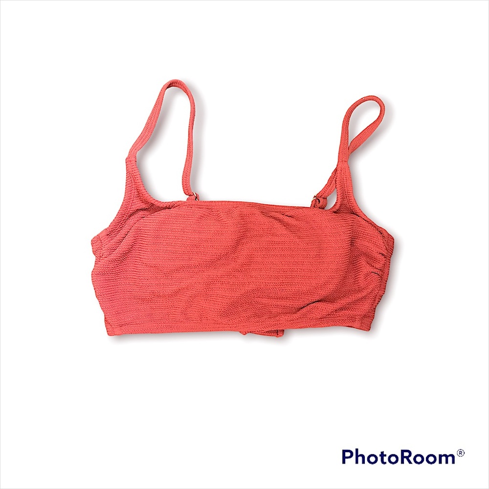 Padded Bathing Suit Top, textured, criss-cross back